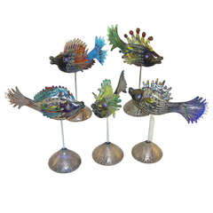 Italian Murano Glass Fish Sculptures