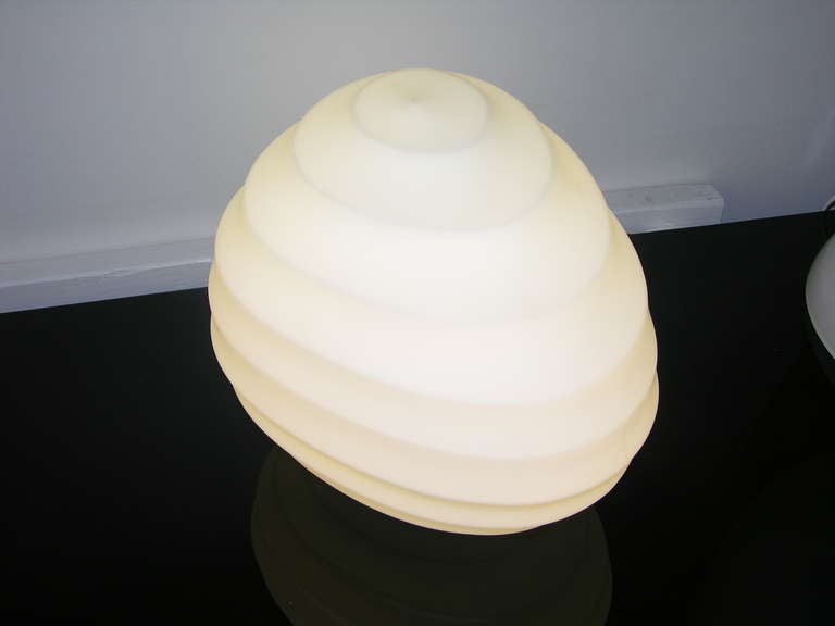 Mid-Century Modern Toso Vintage 1960s Italian Stone like White Murano Glass Table or Floor Lamp