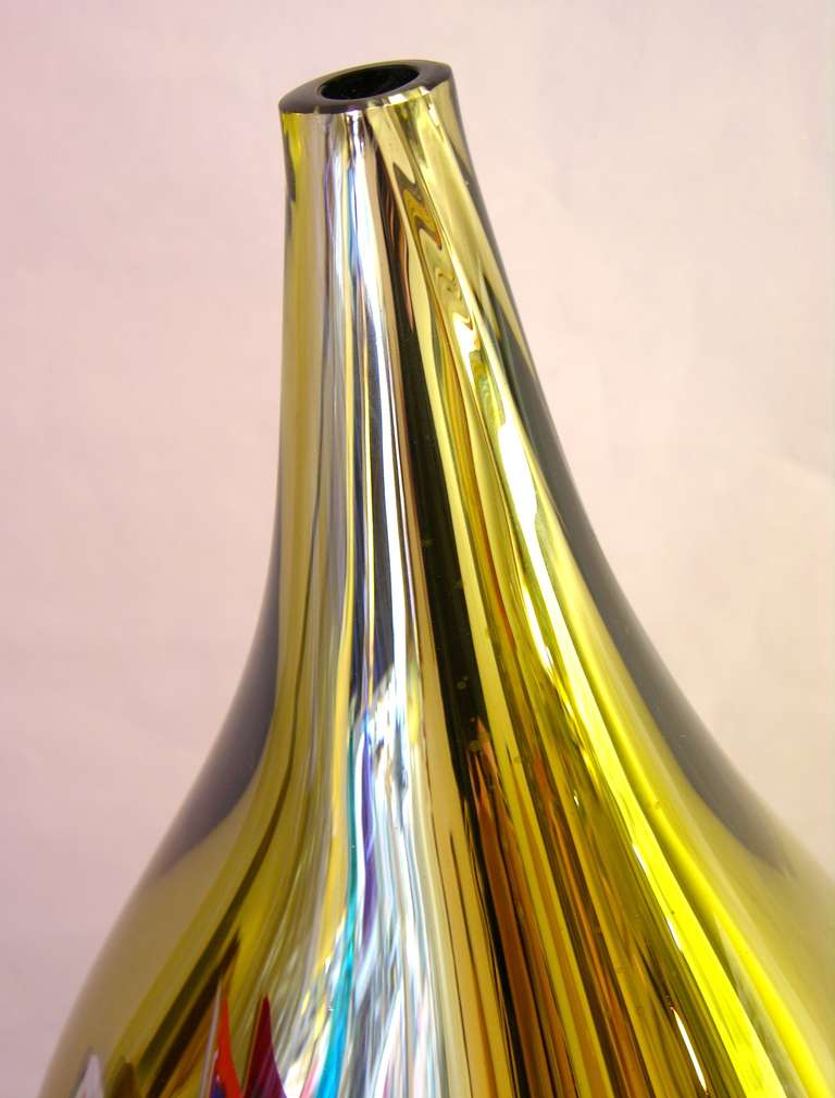 Contemporary Design Italian Murano Glass Mirrored Vase by Davide Dona 2