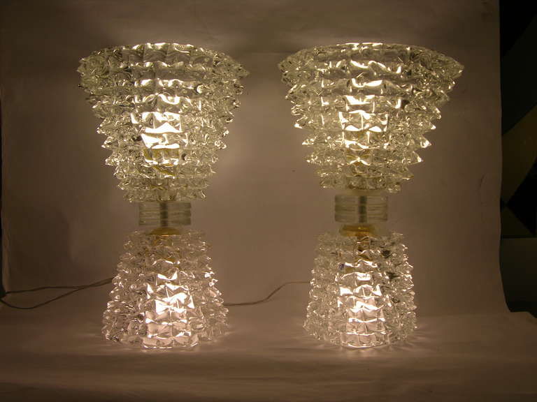 1950s Barovier Rostrato Pair of Double-Illuminated Lamps 5