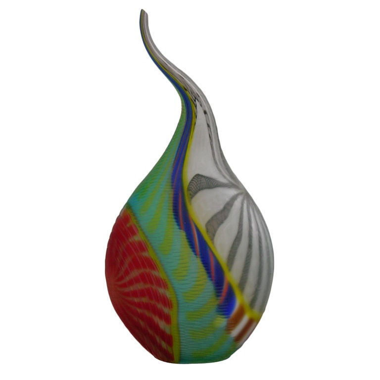 Extraordinary Vintage Murano Glass Sculptural Vase Signed Tagliapietra