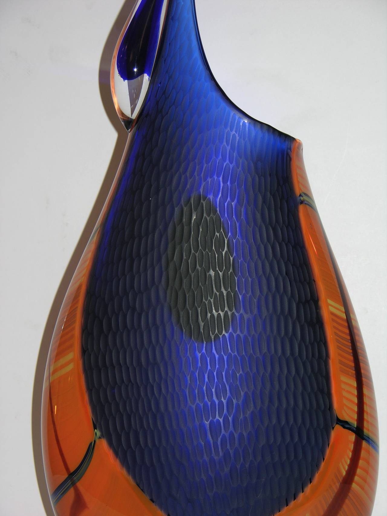 Contemporary Exceptional Mouth Blown Murano Glass Vase by Davide Dona'