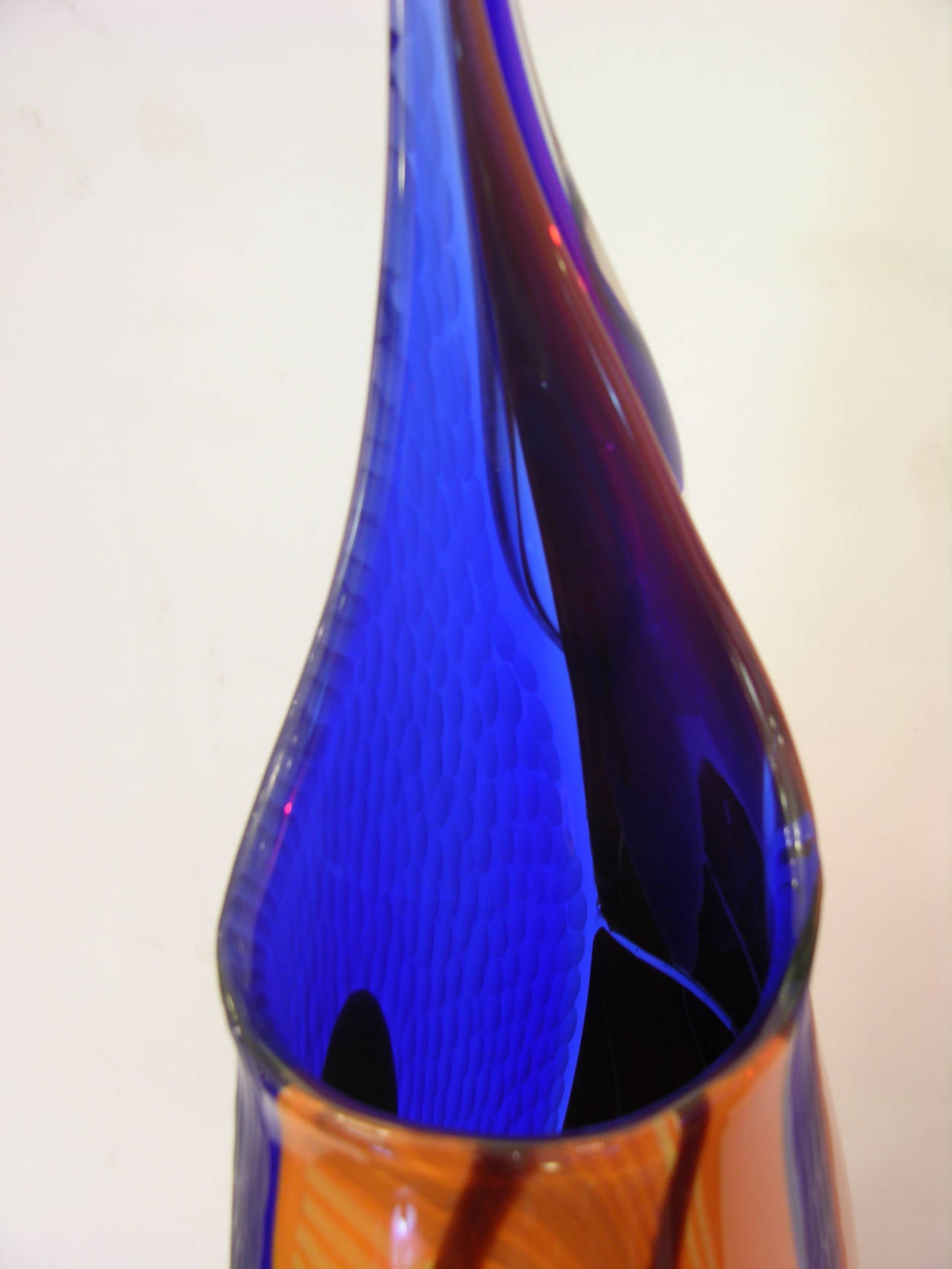 Exceptional Mouth Blown Murano Glass Vase by Davide Dona' 2