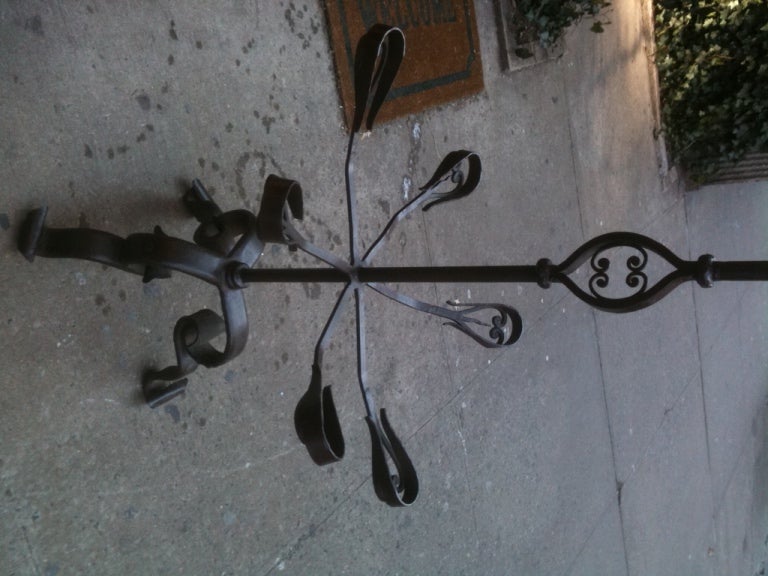 Extremely Rare French 18th Century Wrought Iron Gun Rack, Superb as Coat Rack In Excellent Condition In New York, NY