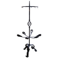 Antique Extremely Rare French 18th Century Wrought Iron Gun Rack, Superb as Coat Rack