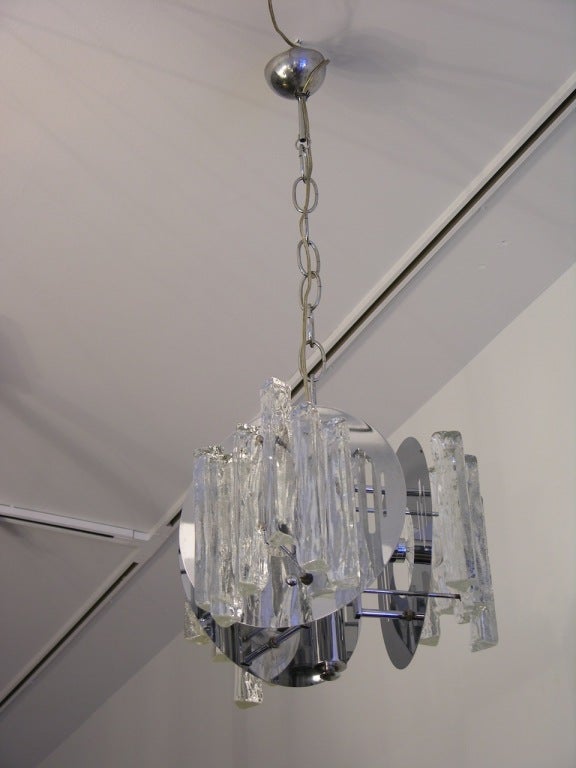 Sculptural Modernist Ice Chandelier by Salviati