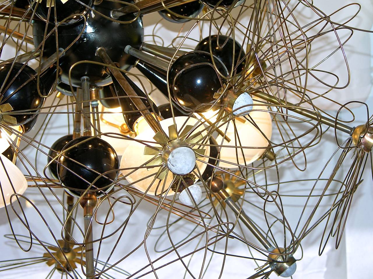 One-of-a-Kind Italian Wired Flower Chandelier In Good Condition In New York, NY