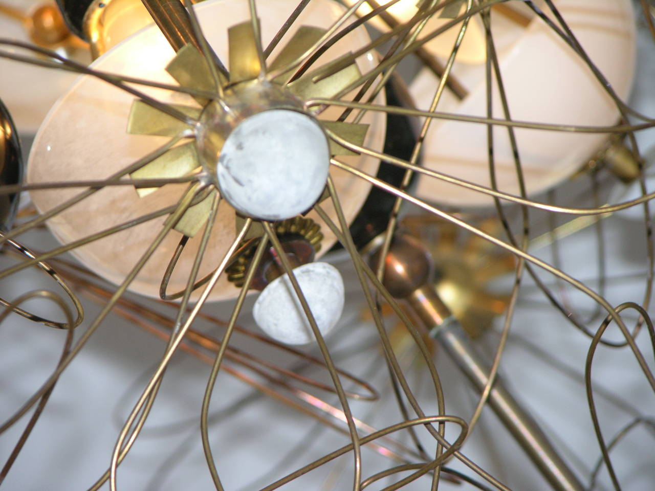 Mid-20th Century One-of-a-Kind Italian Wired Flower Chandelier