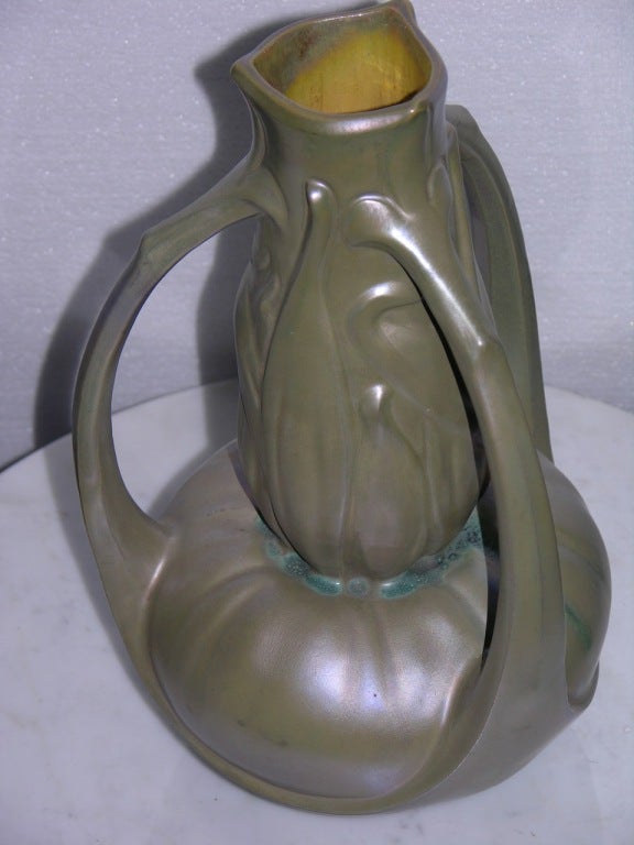 20th Century Exceptional French Art Nouveau Iridescent Vase by Catteau