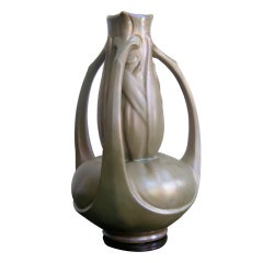 Exceptional French Art Nouveau Iridescent Vase by Catteau 8