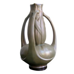 Exceptional French Art Nouveau Iridescent Vase by Catteau