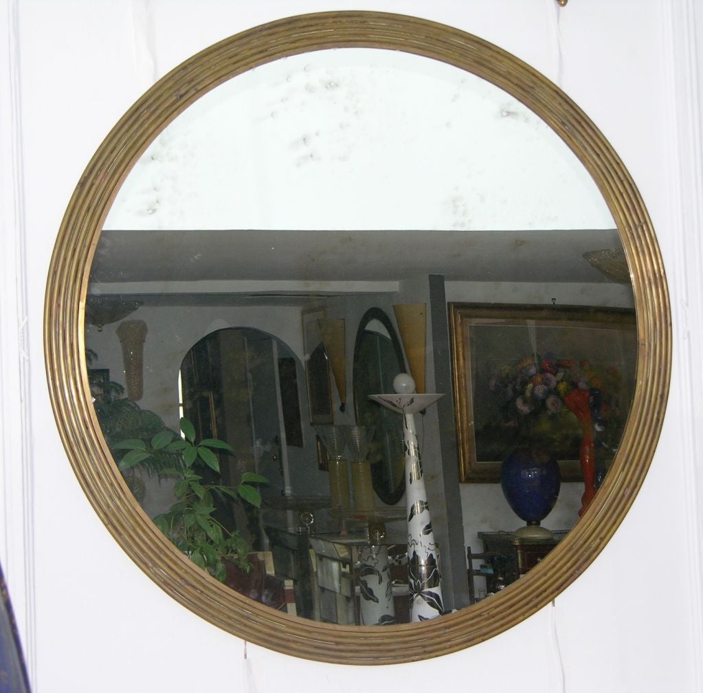 Vintage italian mirror in hand made bronze