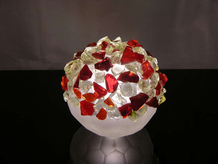 1970s Whimsical Pair of Italian Globe Lamps in Murano Glass