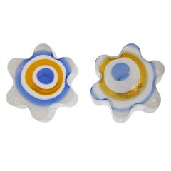 Divertente coppia di lampade "fiori" vintage in vetro soffiato di La Murrina