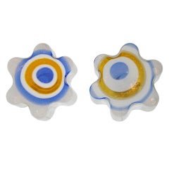 Fun pair of vintage"flowers" lights in blown glass by la Murrina