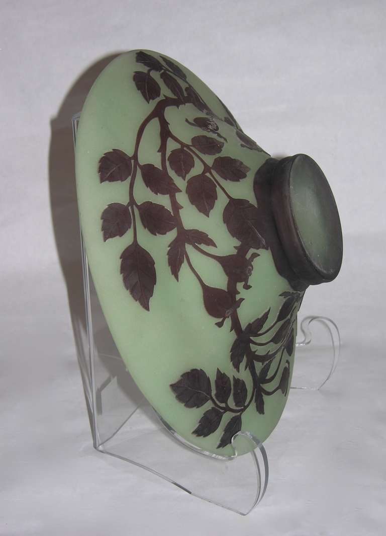 1970s Austrian Vintage Art Nouveau Style Color Glass Bowls with Flowers & Leaves 4