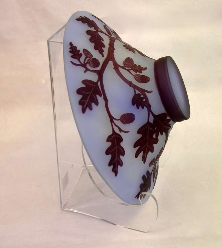 1970s Austrian Vintage Art Nouveau Style Color Glass Bowls with Flowers & Leaves 2