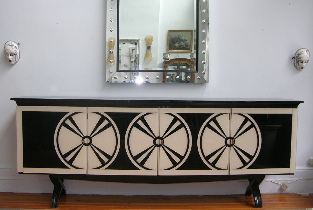Vintage Italian cabinet in venetian glass signed Ducrot