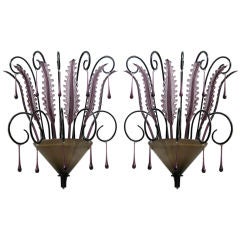 Vintage pair of Venetian custom-made wall lights