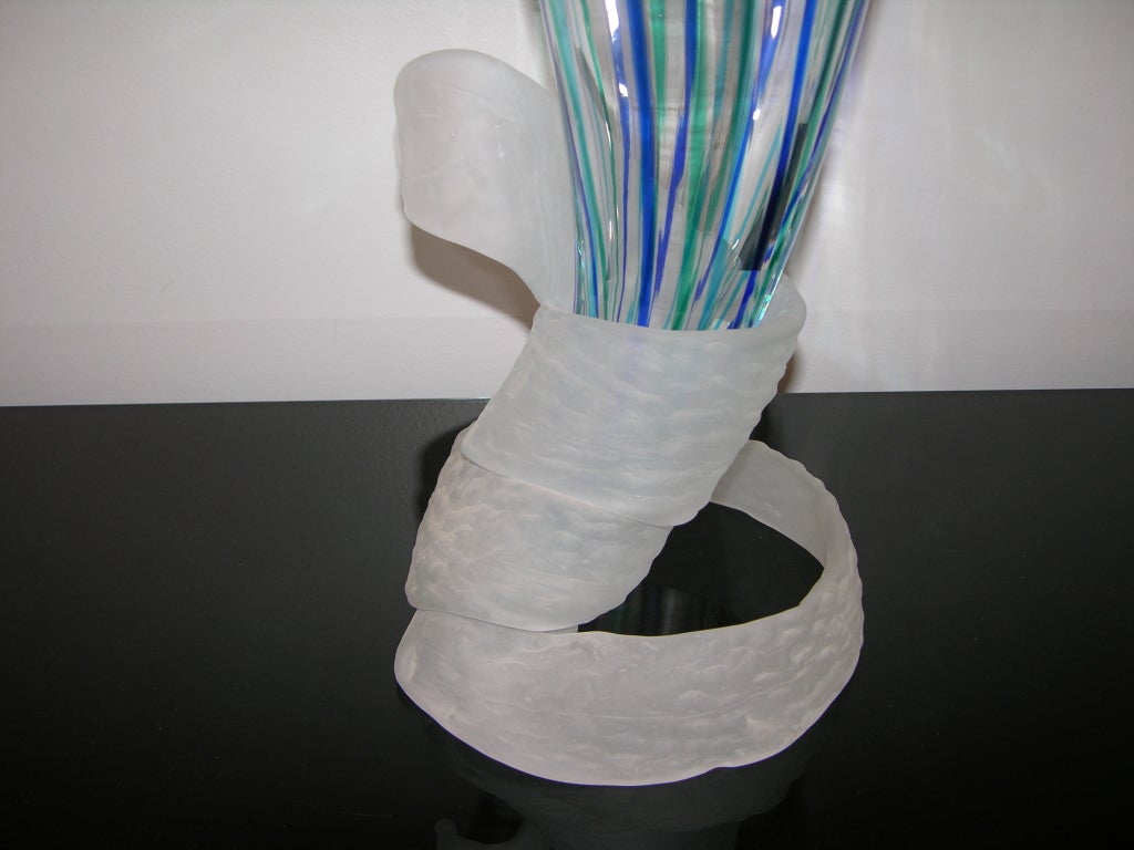 Blown Glass Pair Of Nabucco Glass Vases Designed By Luigi Straffi for I Lirici