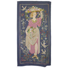 1920s French Signed Tapestry