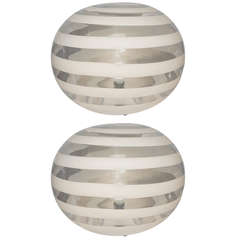 1960s Pair of Round Murano Glass Lamps by Barovier e Toso 11