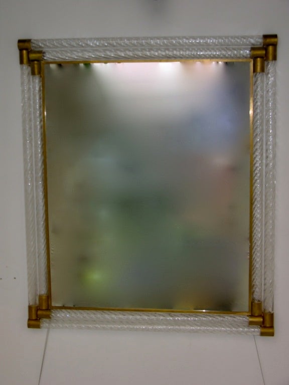 Vintage Murano glass mirror by Barovier-Toso
