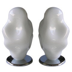 Big Pair of Whimsical "Cloud" Lamps in Murano Glass by Toso