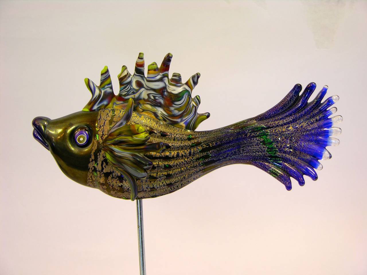 20th Century I Lirici Italian Murano Glass Pair of Fish Sculptures