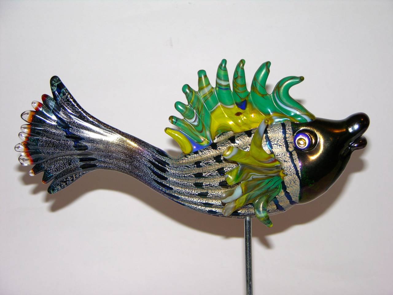 Blown Glass I Lirici Italian Murano Glass Pair of Fish Sculptures