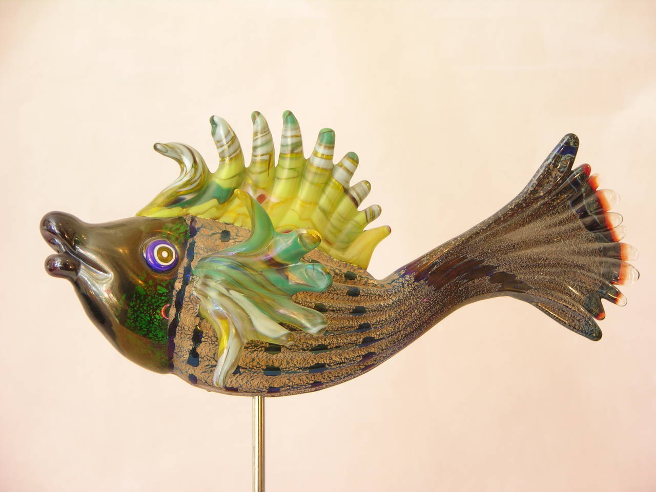 I Lirici Italian Murano Glass Pair of Fish Sculptures 1