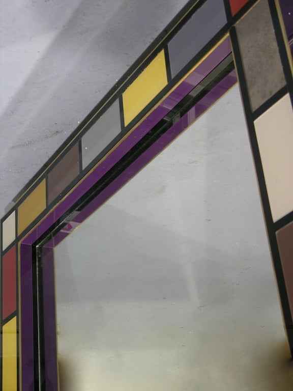 Exclusive Italian Colored Glass Mirror, one of a pair 1
