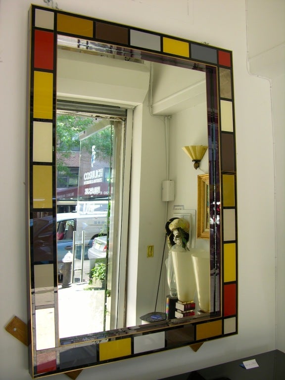 Exclusive Italian Colored Glass Mirror, one of a pair 4