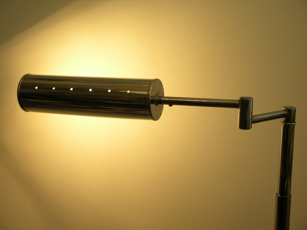 VIntage Pair of Chromed Adjustable Von Nessen FLoor Lamps