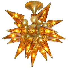 Italian Starburst-Shaped Chandelier or Table Lamp, 1980