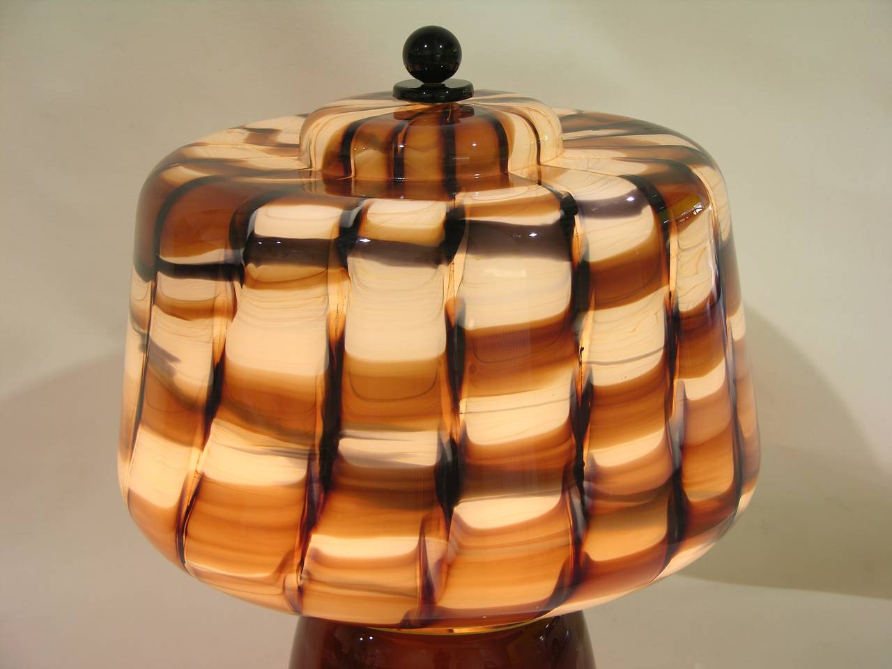 Blown Glass Vistosi 1970s Rare Grand Pair of Tessere Murano Glass Lamps