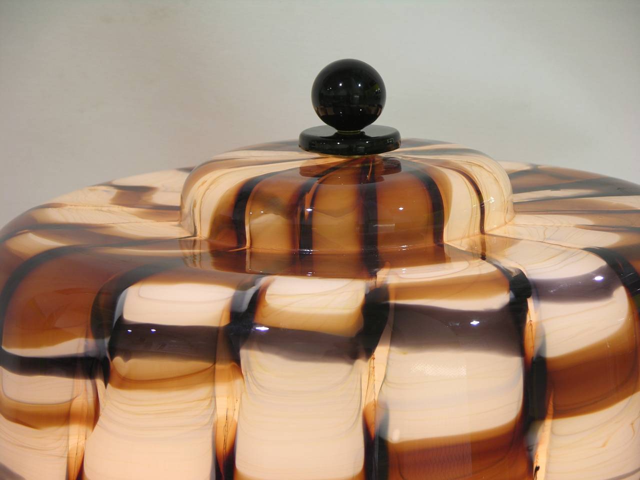 Vistosi 1970s Rare Grand Pair of Tessere Murano Glass Lamps In Excellent Condition In New York, NY