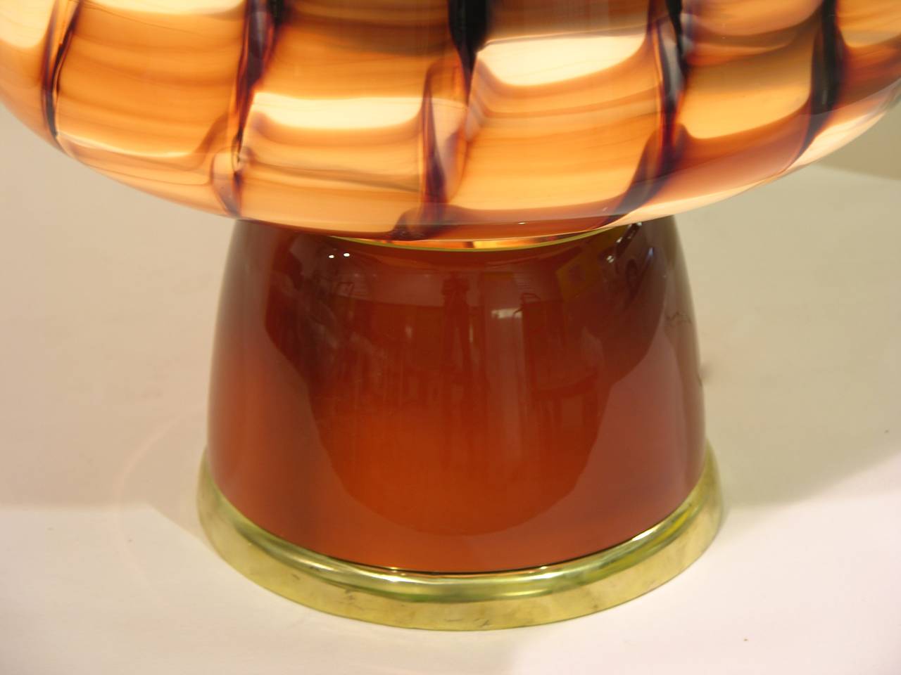 Vistosi 1970s Rare Grand Pair of Tessere Murano Glass Lamps 1