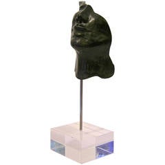 Hollow Face, Italian Bronze Sculpture by Ginestroni 9