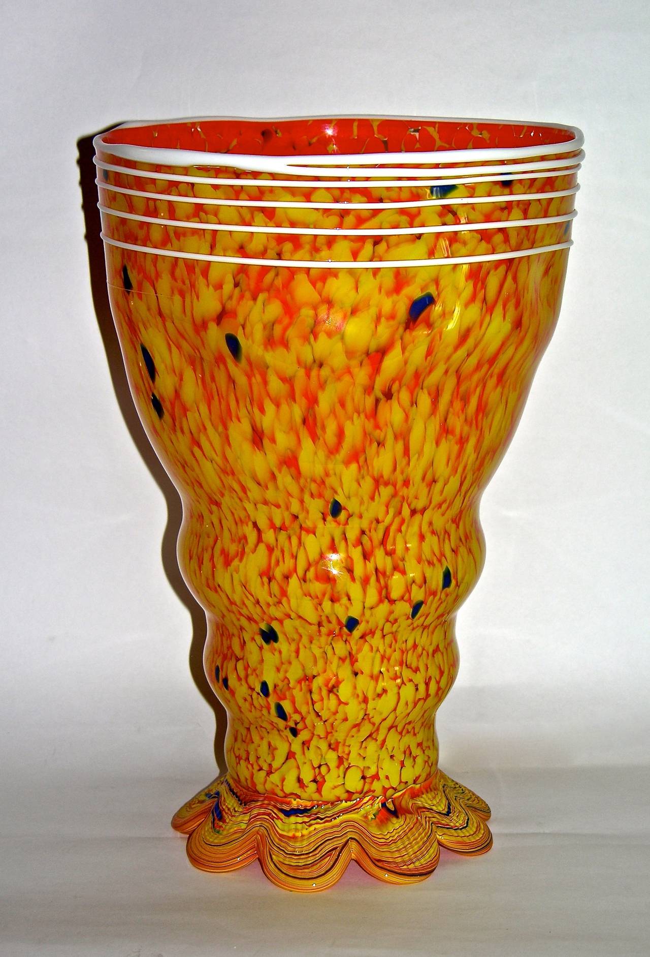 Organic Modern Barovier Toso 1990s Modern Yellow-Orange Murano Glass Luminous Lamps