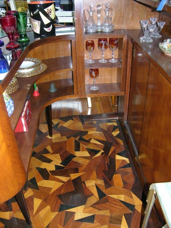 Wood 1940s Italian bar with its own parquetry floor
