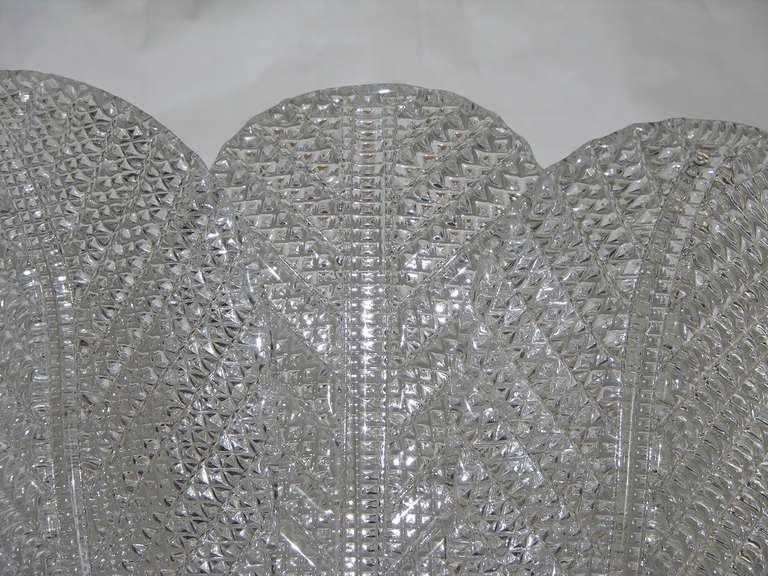 Bronze 1970s Italian Design Pair of Diamond Glass Lamps with Murano Leaves