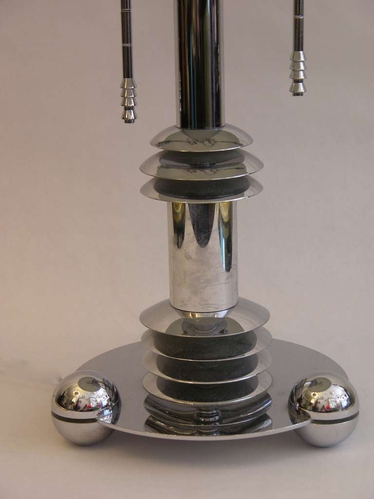 1970s Jay Spectre Pair of Chromed Desk Lamps with adjustable light intensity In Excellent Condition In New York, NY