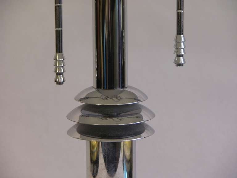1970s Jay Spectre Pair of Chromed Desk Lamps with adjustable light intensity 4