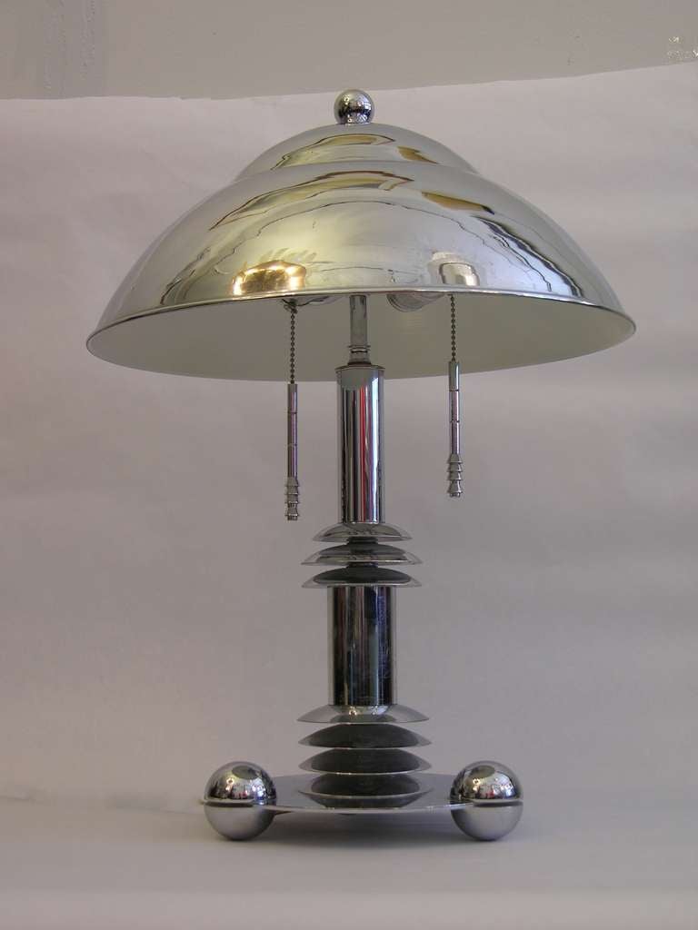 American 1970s Jay Spectre Pair of Chromed Desk Lamps with adjustable light intensity