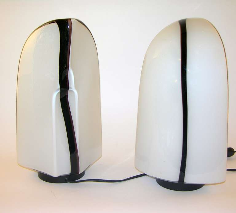 Kazuhide Takahama TIKI Pair of Italian Glass Lamps for Leucos In Excellent Condition In New York, NY