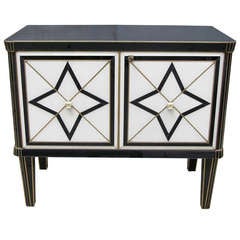 1980 Italian Design Iconic Black and White Cabinet/Side Table