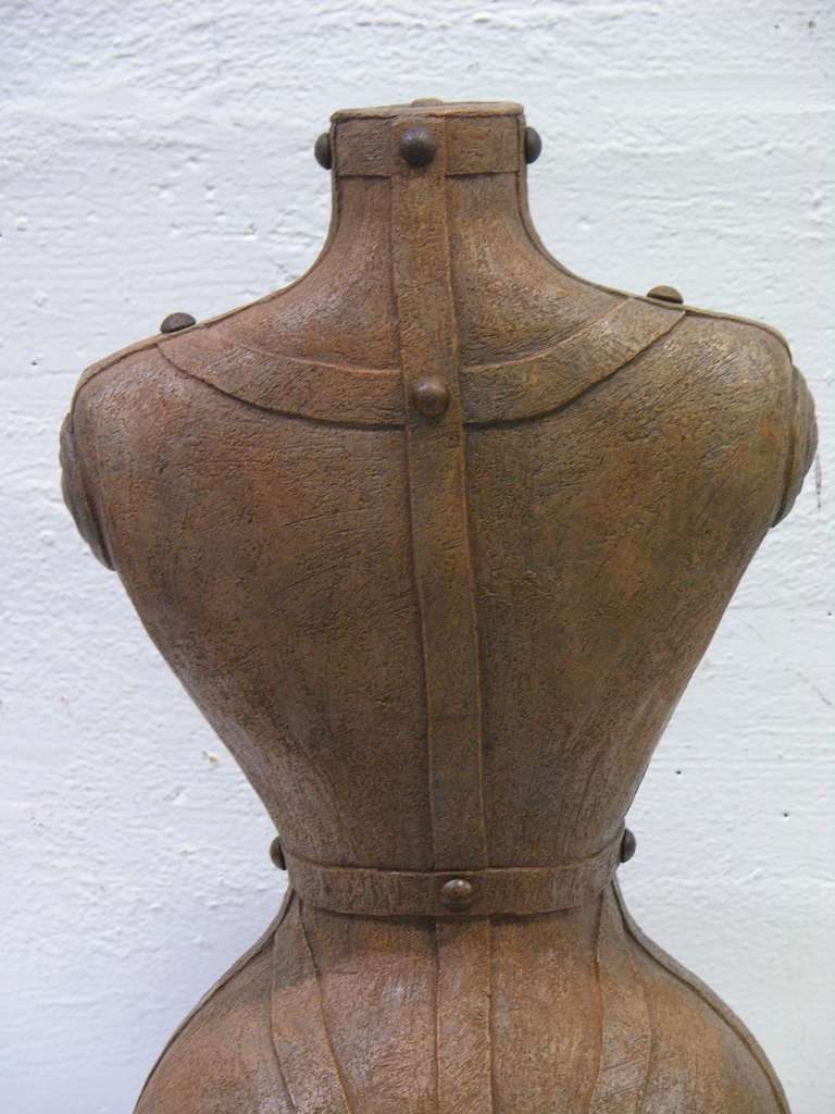 Terracotta Contemporary Italian Modern Couture Sculpture of a Bust in Brown Terra Cotta