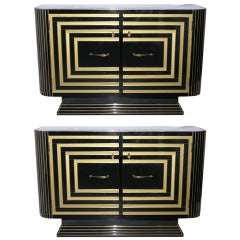 1940 Art  Deco Pair of Exceptional Italian Cabinets/Sideboards