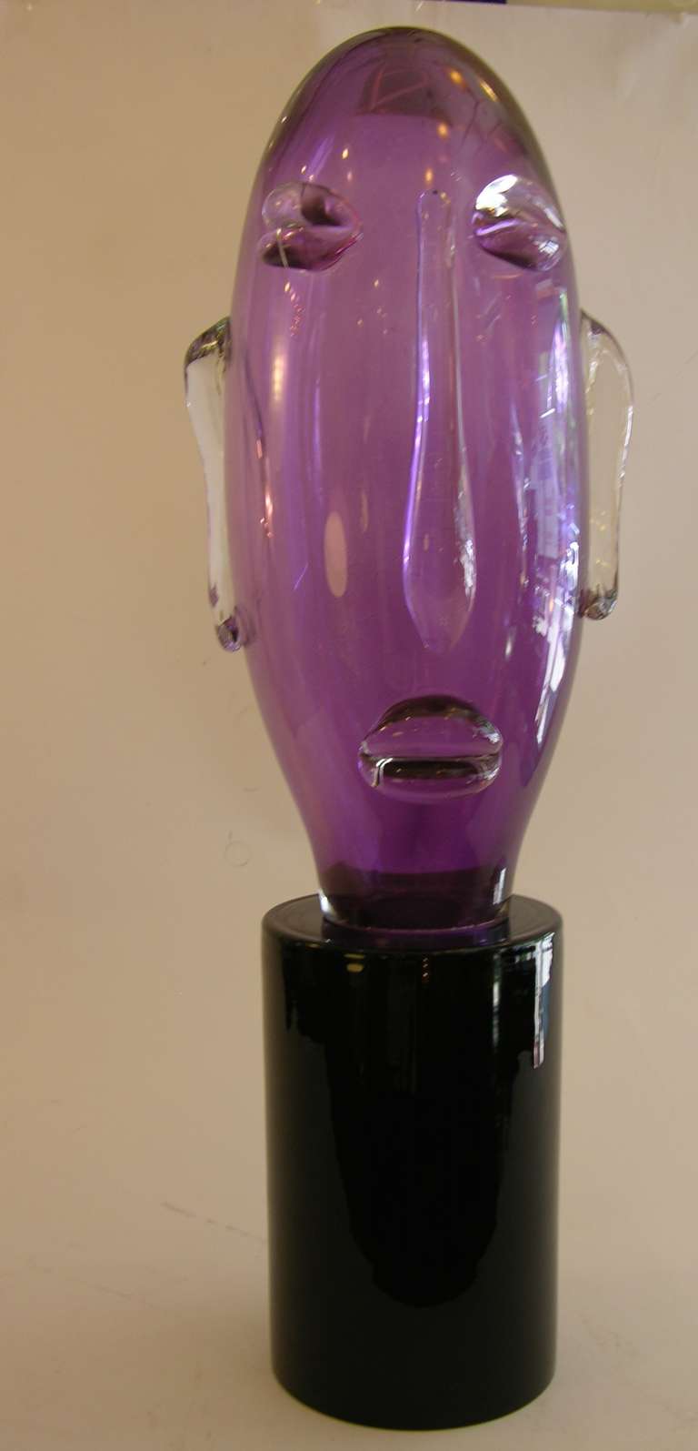 20th Century Italian Modernist Head Glass Sculpture by Sergio Rossi